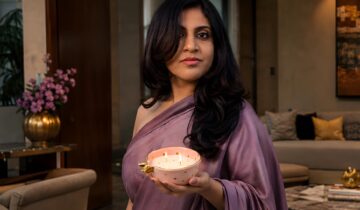 Fruity Interludes – Pomegranate Élan: A Flame Dressed in Blush and Gold